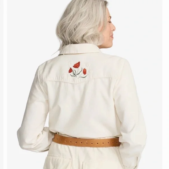 NWT Pendleton Western Embroidered Button Down Ecru - Picture 5 of 11